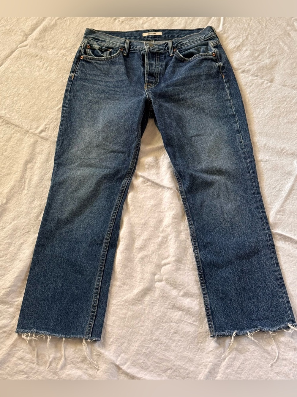 GRLFRND Tatum High Rise Crop Straight Leg Jeans 100% Cotton 28